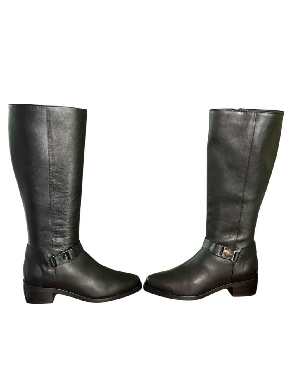 Aquatalia Graciela Black Leather Knee-High Boots, Size 9, Italy. New without box - Picture 16 of 16